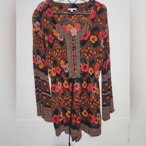 Patrons of Peace Floral Print Romper XS Multicolor